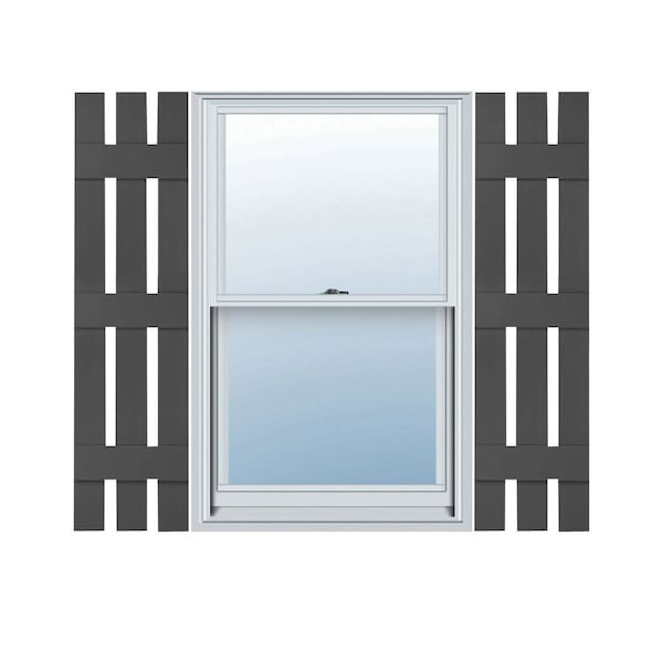 Ekena Millwork Lifetime Vinyl, Standard Three Board Spaced, Board-n-Batten Shutters, LS3S12X07100TG, PR LS3S12X07100TG - main